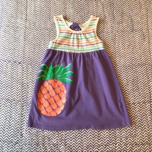 Purple 5T Pineapple and Rainbow Stripe Dress